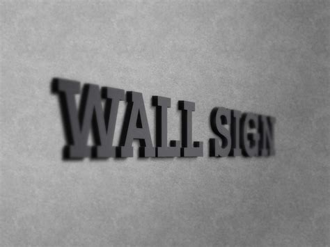 Free Wall Sign Logo Mockup Psd