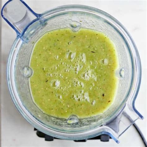 Roasted Tomatillo Soup (Vegetarian) - It's a Veg World After All®