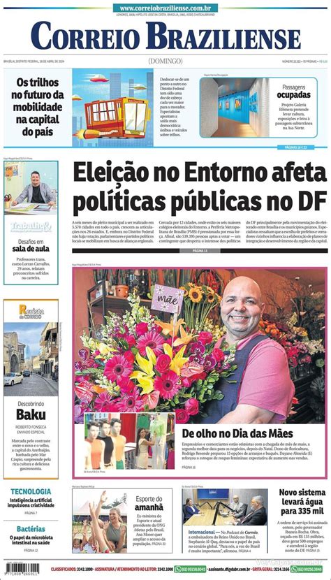 Capa Correio Braziliense Edi O Domingo De Abril De