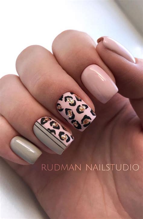 Leopard Nails With Diamonds Designs