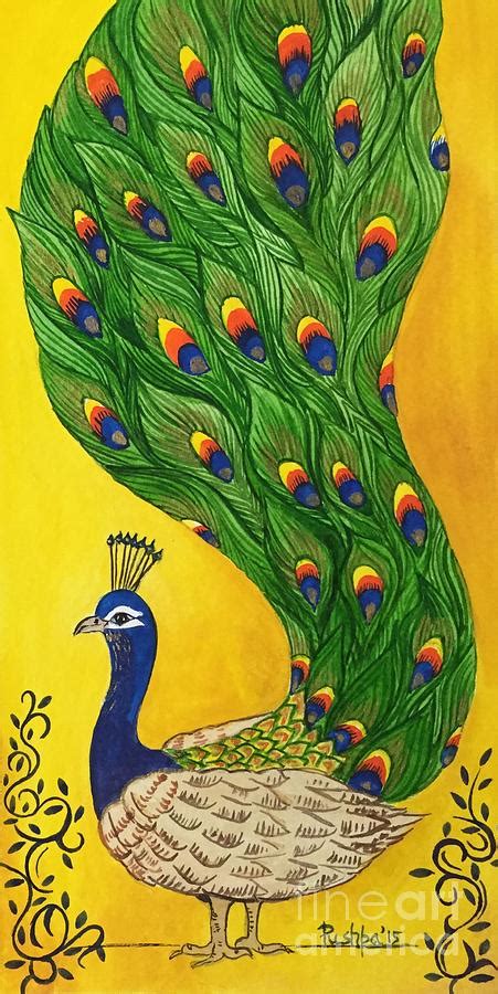 Peacock in Colour-1 Painting by Pushpa Sharma - Fine Art America