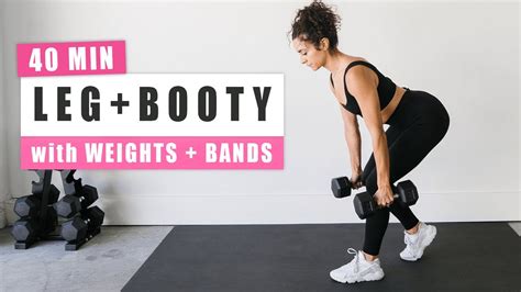 40 MIN LEG BOOTY WORKOUT With Weights Booty Band Low Impact