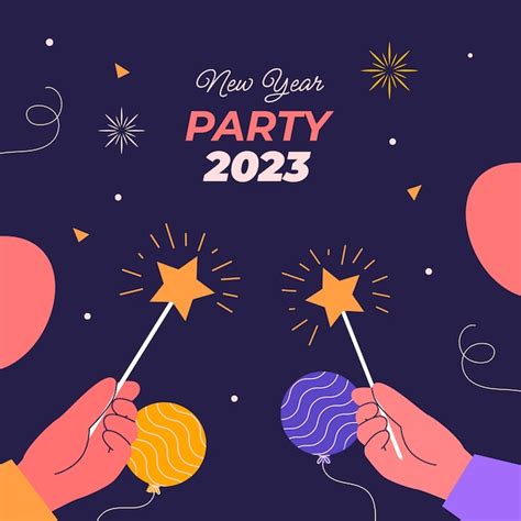 Premium Vector Flat New Years Eve Celebration Illustration