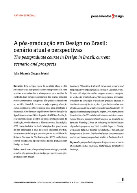 PDF A pós graduação em Design no Brasil cenário atual e perspectivas