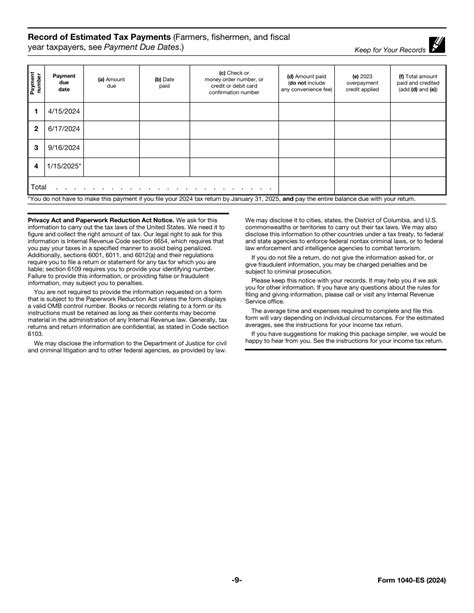 Irs Form 1040 Es Download Fillable Pdf Or Fill Online Estimated Tax For