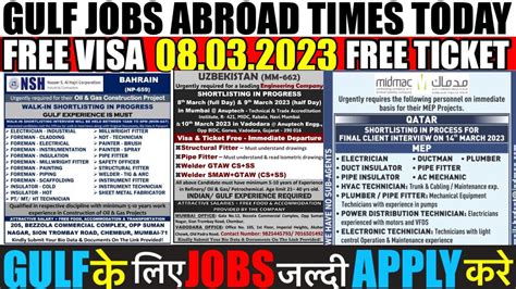 Gulf Jobs Vacancy Europe Jobs Vacancy Kuwait Jobs For Indians