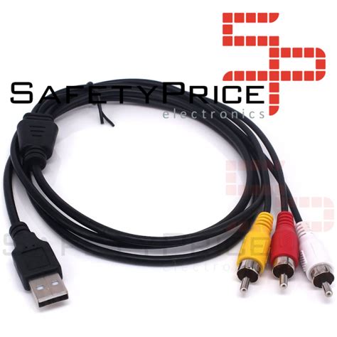 Cable Adaptador Usb Macho A Rca Macho Divisor Audio Video Av