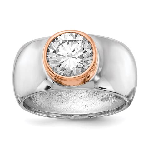 Cheryl M Sterling Silver Rhodium Plated And Rose Gold Plated Accent