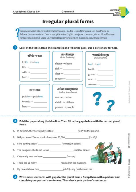 Unregelmäßige Pluralformen Irregular Plurals Nomen in Englisch