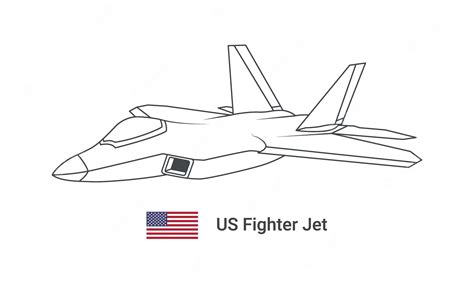 Premium Vector Us Fighter Jet Outline Vector Illustration