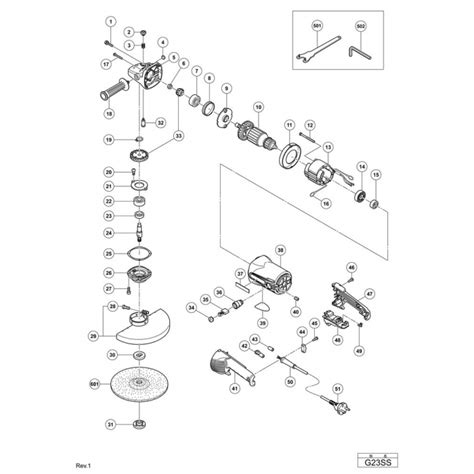 Hitachi DISC GRINDER G23SS Spare Parts