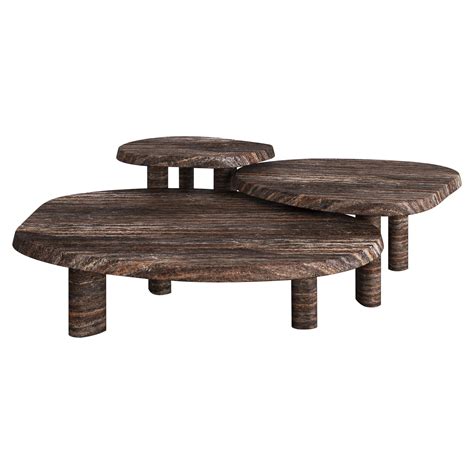 Nude Travertine Large Fiori Nesting Coffee Table By The Essentialist For Sale At 1stDibs