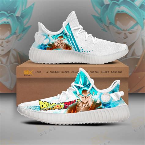 Dragon Ball Yeezy Sneakers Son Goku Super Saiyan Blue Yeezy Sneakers