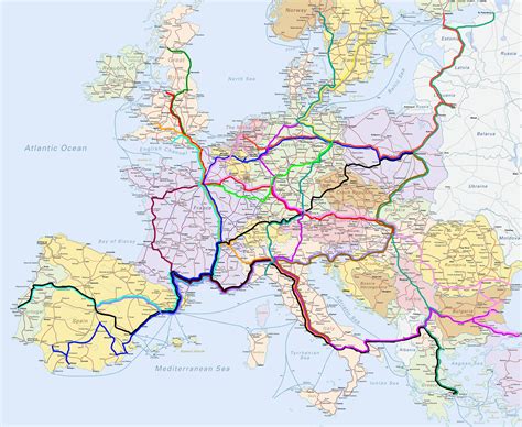 Trains Through Europe Map – Topographic Map of Usa with States