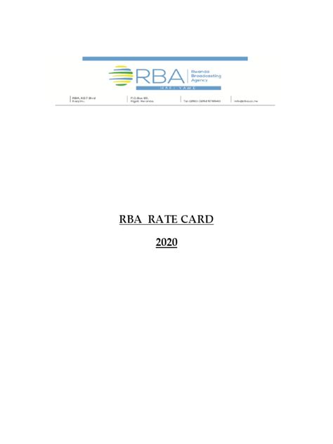 RBA RATE CARD. - 03dc826e | PDF | Advertising | Streaming Media