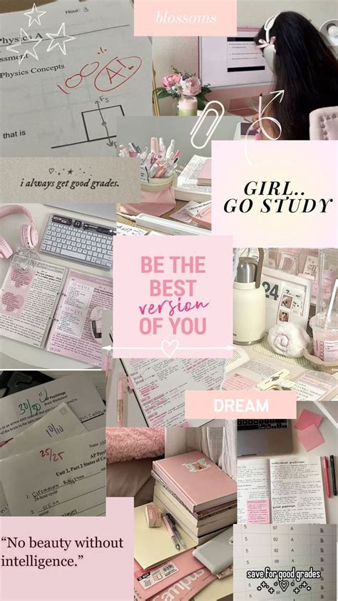 Study Girl Pink Astheitics In 2024 Motivational Wallpaper Pink