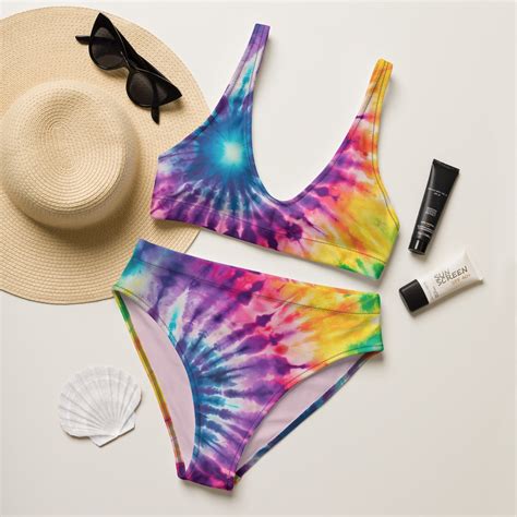 Cute Tie Dye Bikini Set Retro Bikini Cute Bathing Suit Set Purple