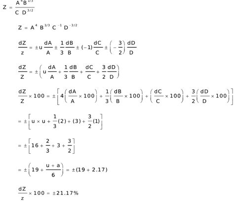 Find The Relative Error In Z If Z A B Cd And The Percentage