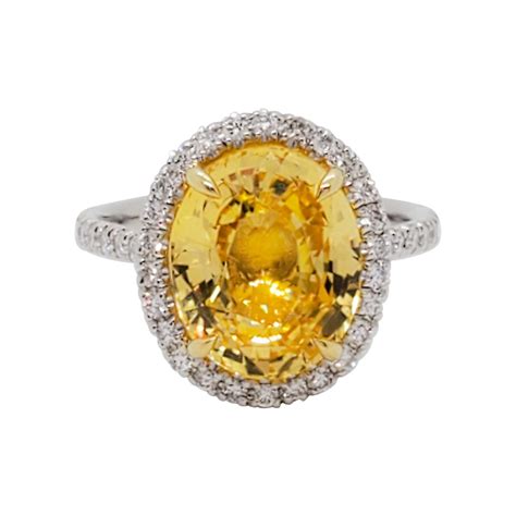 Tiffany And Co Unheated 7 42 Carat Yellow Sapphire And Diamond Ring