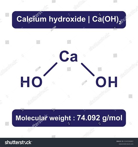 Calcium Hydroxide Chemical Structure Vector Illustration Stock Vector ...