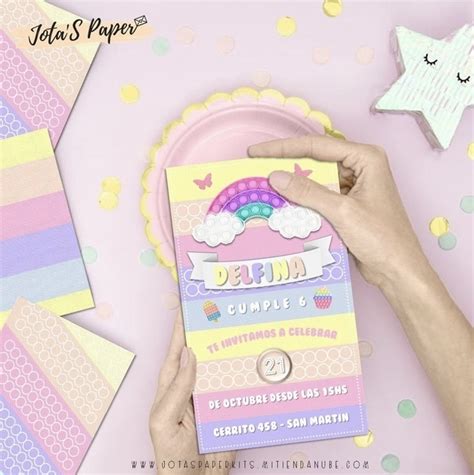 Invitacion Digital Pop It Comprar En Jotas Paper Kits