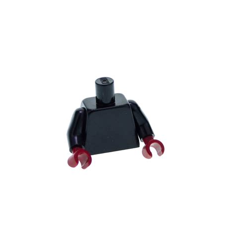 1 X Lego System Torso Oberkörper Figur Schwarz Arme Schwarz Hände Dunkel Rot 973c41 Steinpalast