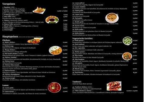 Menu At Masala House Indische Und Pakistanische Spezialit Ten