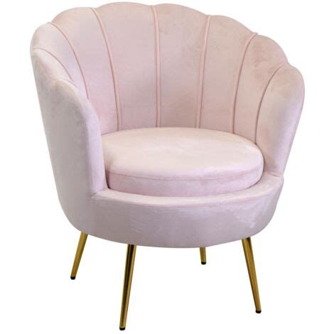 Butaca de terciopelo rosa tulipán cm73x72h77