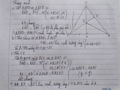 Cho Tam Giác Abc Vuông Tại A Phân Giác Bd Qua D Kẻ đường Thẳng