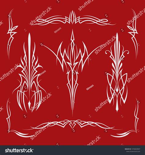 Pinstripe Art Old School Motorcycle Car Stock Vector Royalty Free