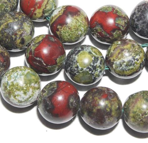 To Stones 10mm Dragon Blood Jasper Gemstone Loose Beads