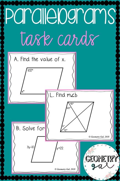 Parallelogram Task Cards These Task Cards Require Students To Solve