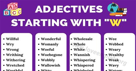 Adjectives That Start With - Love English