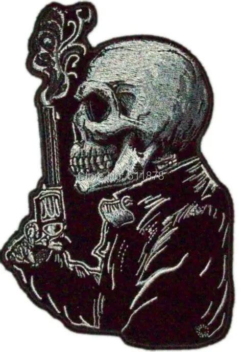 Smoking Gun Skull Rockabilly Motorcycle Jacket Leather Vest Morale