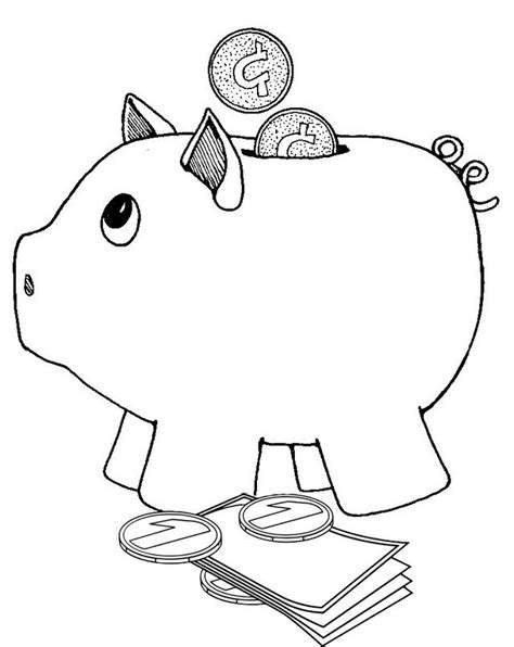 Printable Piggy Bank Coloring Pages