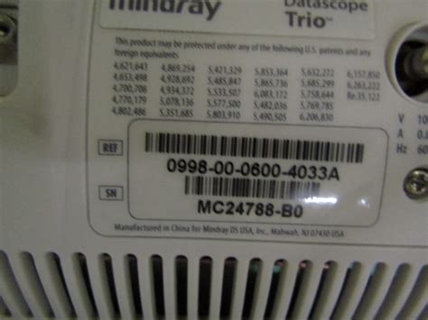 Mindray Datascope Trio Patient Monitor W Accessories For Sale