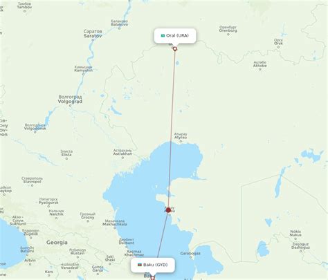 All Flight Routes From Baku To Uralsk Gyd To Ura Flight Routes