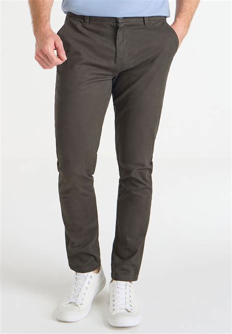 Mens Khaki Slim Chino Trousers Peacocks