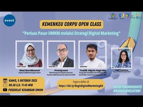 Kemenkeu Corpu Open Class Perluas Pasar Umkm Melalui Strategi Digital