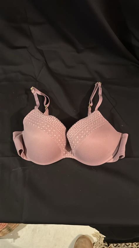 Victorias Secret Incredible Lined Demi 32c Solid Rose Lace Underwire Ebay