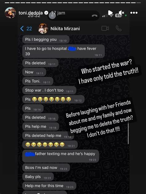 Antonio Dedola Bocorkan Chat Nikita Mirzani Di WhatsApp Ngaku Tak