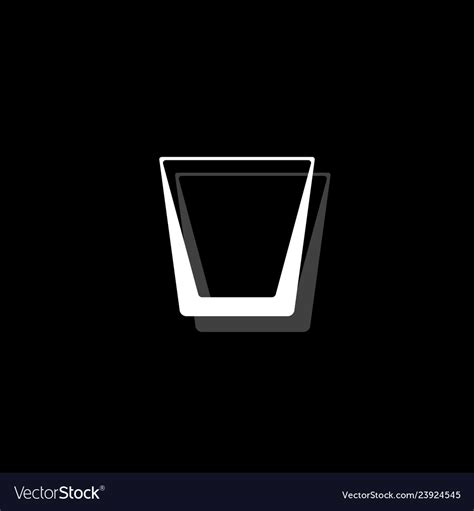 Whiskey Glass Icon Flat Royalty Free Vector Image