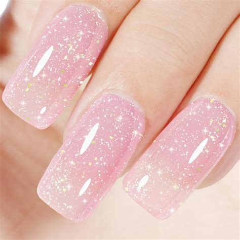 Amazon Aillsa Jelly Glitter Gel Polish Pink Nude Gel Nail Polish Sheer Neutral Translucent