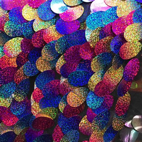 Multi Color Big Dot Large Paillette Sequin On Mesh Fabric Ifabric