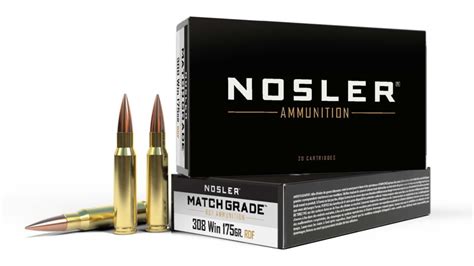 Nosler Match Grade 308 Winchester 175 Grain Hollow Point Boat Tail