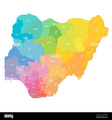 Nigeria Political Map Of Administrative Divisions Stock Vector Image