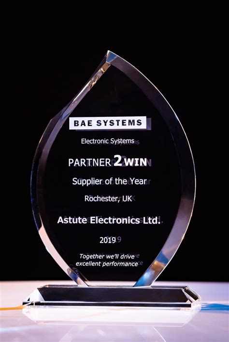 Astute Scoops Bae Systems Electronics Supplier Of Year Award Astute