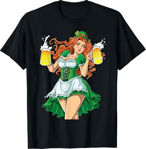 St Patricks Day Sexy Leprechaun Redhead Women Lady Beer