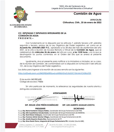 Convocar N Integrantes De La Comisi N Del Agua Al Director De La