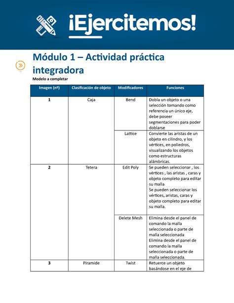 API Actividad integradora M1 Generalidad 3D Módulo 1 Actividad